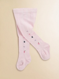 Pretty flowers and delicate cables add charm to micro-ribbed tights that keep those little legs warm and right in style.Elastic waistbandVertical cablesScreened flowers70% cotton/25% nylon/5% spandexMachine washImported Pretty flowers and delicate cables add charm to micro-ribbed tights that keep those little legs warm and right in style.Elastic waistbandVertical cablesScreened flowers70% cotton/25% nylon/5% spandexMachine washImported