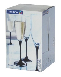 Arc International Luminarc Signature Black Flute, 5-3/4-Ounce, Set of 4 Arc International Luminarc Signature Black Flute, 5-3/4-Ounce, Set of 4