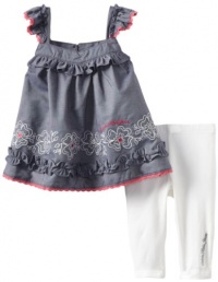 Calvin Klein Baby-girls Infant Denim Tunic with Leggings, Blue, 18 Months Calvin Klein Baby-girls Infant Denim Tunic with Leggings, Blue, 18 Months