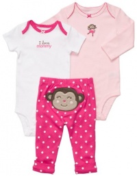Carter's 3-pc. Pink Monkey Bodysuit Set FUCHSIA 6 Mo Carter's 3-pc. Pink Monkey Bodysuit Set FUCHSIA 6 Mo