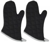 Now Designs 13-Inch Flameguard Oven Mitts, Black, Set of 2