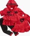 Perk up her day with sweet polka dots in this darling shirt, pant and hoodie 3-piece set from Nannette.
