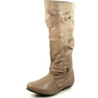 Just 4 U 3156 Taupe Leather Boots, Size: 6.5 (M) US [Apparel]