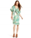 A fresh print adorns an elegant kimono-style dress from INC. Pair with heels for a perfect party look!