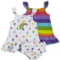 Carter's Girls Rainbow Dots and Stripes 2 Pack Summer Dresses, 3 months Carter's Girls Rainbow Dots and Stripes 2 Pack Summer Dresses, 3 months