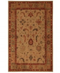Intricate palmettes and delicate, meandering vines comingle, suffusing your space with refined sophistication. Rendered in long-lasting two-ply nylon pile, this magnificent bordered area rug from Karastan will maintain its plush texture and variegated color even in the busiest of living spaces. Intricate palmettes and delicate, meandering vines comingle, suffusing your space with refined sophistication. Rendered in long-lasting two-ply nylon pile, this magnificent bordered area rug from Karastan will maintain its plush texture and variegated color even in the busiest of living spaces.