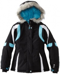 London Fog Girls 7-16 Jacket With Headphones, Black, 10-12 London Fog Girls 7-16 Jacket With Headphones, Black, 10-12