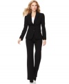 You're sure to look sharp for your next interview or presentation when wearing this Tahari by ASL suit, featuring a fitted, flattering jacket and pants combination.