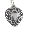 Puffed Cupids Arrow Heart Vintage Style 925 Sterling Silver Traditional Charm or Pendant