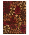 A warm, inviting color palette is woven over earthy brown in a stunning leaf and branch design from Nourison. Hand tufted of long polyester fibers for added strength and softness, the Contour area rug creates an ideal accent for any modern room. (Clearance)
