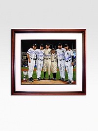 Commemorate the winning history of Yankee Stadium with this one-of-a-kind tribute to Yankees greatness. Altogether on one timeless photo are the pitchers and catchers of the only 3 perfect games in Yankees history: Joe Girardi, David Cone, Jorge Posada, David Wells, Yogi Berra and Don Larsen. Commemorate the winning history of Yankee Stadium with this one-of-a-kind tribute to Yankees greatness. Altogether on one timeless photo are the pitchers and catchers of the only 3 perfect games in Yankees history: Joe Girardi, David Cone, Jorge Posada, David Wells, Yogi Berra and Don Larsen.