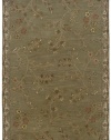 Rizzy Home FL0122 Floral 8-Feet by 8-Feet Round Area Rug, Green