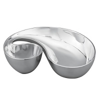 Combines flared chip bowl and round dip bowl into single serving piece of striking artistry. It's designed by Karim Rashid as part of our contemporary Morphik collection of serving/entertaining accessories that feature the curving shapes nature favors Combines flared chip bowl and round dip bowl into single serving piece of striking artistry. It's designed by Karim Rashid as part of our contemporary Morphik collection of serving/entertaining accessories that feature the curving shapes nature favors
