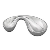 An expression of witty artistry, this olive bowl draws inspiration from a simple serving gourd. The artist is Karim Rashid, and he renders his vision in our signature Nambé Alloy that combines eight different metals and polishes to a silver-like luster while remaining tarnish-resistant. The olive bowl is part of our contemporary Morphik collection of serving/entertaining accessories that feature the curving forms nature favors. An expression of witty artistry, this olive bowl draws inspiration from a simple serving gourd. The artist is Karim Rashid, and he renders his vision in our signature Nambé Alloy that combines eight different metals and polishes to a silver-like luster while remaining tarnish-resistant. The olive bowl is part of our contemporary Morphik collection of serving/entertaining accessories that feature the curving forms nature favors.