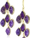 KARA by Kara Ross Drusy Chandelier Marquis Earrings, Purple