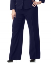 Plus size fashion that values classic tailoring. The chic stretch fabric of these suiting pants from AGB's collection of plus size clothes make them an essential to your office wardrobe. Plus size fashion that values classic tailoring. The chic stretch fabric of these suiting pants from AGB's collection of plus size clothes make them an essential to your office wardrobe.