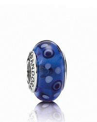 A bubbly pattern on murano glass adds an effervescent element to your bracelet. Logo-engraved sterling silver trim displays the PANDORA signature. A bubbly pattern on murano glass adds an effervescent element to your bracelet. Logo-engraved sterling silver trim displays the PANDORA signature.