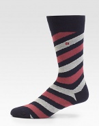 Add a dose of colorful energy to your professional attire with these comfortable, striped cotton-blend socks.Mid-calf height74% cotton/24% polyamide/2% elastaneMachine washImported