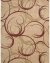 Nourison Zanibar Large Scroll Beige  2.0-Feet by 2.9-Feet Polyacrylic Area Rug