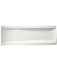 Explore new shapes for your table with the innovative New Wave antipasti plates, featuring a unique, fluid silhouette crafted of premium Villeroy & Boch porcelain. Explore new shapes for your table with the innovative New Wave antipasti plates, featuring a unique, fluid silhouette crafted of premium Villeroy & Boch porcelain.