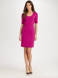 A chic jersey dress with classic Princess seams, ensuring an enviable fit. Feminine necklineElbow-length sleevesPrincess seamsBack zipperFully linedAbout 23 from natural waist71% viscose/23% polyamide/6% elastaneDry cleanImported of Italian fabric Model shown is 5'11½ (181cm) wearing US size 4. OUR FIT MODEL RECOMMENDS ordering true size. A chic jersey dress with classic Princess seams, ensuring an enviable fit. Feminine necklineElbow-length sleevesPrincess seamsBack zipperFully linedAbout 23 from natural waist71% viscose/23% polyamide/6% elastaneDry cleanImported of Italian fabric Model shown is 5'11½ (181cm) wearing US size 4. OUR FIT MODEL RECOMMENDS ordering true size.
