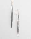 Aptly named, these elongated pod-like strands of oxidized silver are set with graduated rows of dazzling diamonds, tapering as they drop.Diamonds, .40 tcwSterling silver and 14k yellow goldDrop, about 2½Ear wireMade in USA