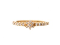 18k Yellow Gold Diamond Flower Ring (1/4cttw, G-H Color, SI1-SI2 Clarity)