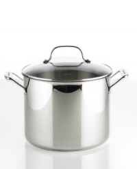 Have hearty classics on hand! Sure to be a classic in any busy kitchen, this stainless steel stock pot features an aluminum base that quickly and evenly heats the heavenly contents on the range. Cool grip handles and a dishwasher-safe design introduce ease and convenience to your cooking routine. Lifetime warranty. Have hearty classics on hand! Sure to be a classic in any busy kitchen, this stainless steel stock pot features an aluminum base that quickly and evenly heats the heavenly contents on the range. Cool grip handles and a dishwasher-safe design introduce ease and convenience to your cooking routine. Lifetime warranty.