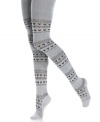Have a heart. These flirty Fair Isle pattern tights from Jessica Simpson feature pretty, petite hearts that add a sweet side to your everyday accessorizing.