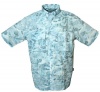 Aqua Design Camo Vented Mens Short Sleeve Camouflage Flats Fly Fishing Shirt (XXX-Large, Aqua Sky)