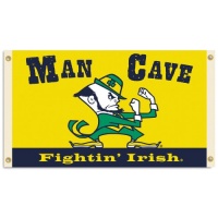 NCAA Notre Dame Fighting Irish Man Cave Flag with 4 Grommets, 3 x 5-Feet NCAA Notre Dame Fighting Irish Man Cave Flag with 4 Grommets, 3 x 5-Feet