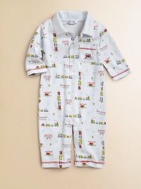 Colorful cars add boyish charm to a cozy pima cotton one-piece.Shirt collarLong sleevesSnap-frontPatch pocketBottom snapsPima cottonMachine washImported Please note: Number of snaps may vary depending on size ordered. Colorful cars add boyish charm to a cozy pima cotton one-piece.Shirt collarLong sleevesSnap-frontPatch pocketBottom snapsPima cottonMachine washImported Please note: Number of snaps may vary depending on size ordered.