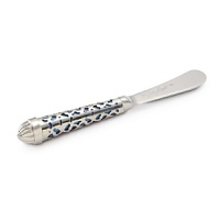 Sandcast by hand and hand-painted with a specially colored enamel that's mixed with crushed mother of pearl, this spreader set from Julia Knight adds a luxe touch to any table. Sandcast by hand and hand-painted with a specially colored enamel that's mixed with crushed mother of pearl, this spreader set from Julia Knight adds a luxe touch to any table.