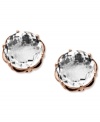 Elegant studs that pack a ton of sparkle. Town & Country's beautiful earrings combine a sterling silver and cut-out 14k rose gold setting with stunning round-cut white quartz (3-1/5 ct. t.w.). Approximate diameter: 1/3 inch.