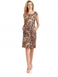 THE LOOKAllover jacquard woven construction with paisley print and metallic accentsCap sleevesTailored princess seams, frontDual angled pocketsBack zip with hook-and-eye closureVented back hemTHE FITAbout 38 from shoulder to hemTHE MATERIALWool/polyester/silkFully linedCARE & ORIGINDry cleanImportedModel shown is 5'9½ (176cm) wearing US size 4. THE LOOKAllover jacquard woven construction with paisley print and metallic accentsCap sleevesTailored princess seams, frontDual angled pocketsBack zip with hook-and-eye closureVented back hemTHE FITAbout 38 from shoulder to hemTHE MATERIALWool/polyester/silkFully linedCARE & ORIGINDry cleanImportedModel shown is 5'9½ (176cm) wearing US size 4.