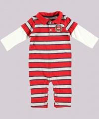 Carter's Infant Long Sleeve One Piece Polo Coverall Carter's Infant Long Sleeve One Piece Polo Coverall