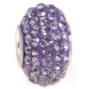 Swarovski CZ Diamond Pure Purple Bead Silver Single Core Fit Pandora Chamilia Style Bracelet