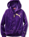 Puma - Kids Girls 7-16 Velour High Low Hoodie, Princess Purple, Small