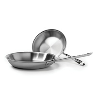 A kitchen workhorse, All-Clad's stainless steel frypans heat evenly for superlative sautéing, searing and braising. Compatible with induction and conventional stove tops, it features tri-ply stainless steel including a hand-polished stainless steel exterior and aluminum core for superlative heat conduction.