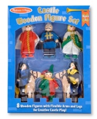Prepare for a royal good time with this set of eight wooden play figures! Prepare for a royal good time with this set of eight wooden play figures!
