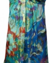 Xscape by Joanna Chen Women's Strapless Bubble Hem Dress 0 Aqua Multi