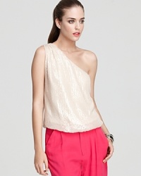 With a classic-cut asymmetrical silhouette and a flash of sparkle, the sequin-embellished Alice + Olivia Sasha top delivers timeless evening style. Wear with bold cropped pants and peep-toe pumps to inject trend-right edge. With a classic-cut asymmetrical silhouette and a flash of sparkle, the sequin-embellished Alice + Olivia Sasha top delivers timeless evening style. Wear with bold cropped pants and peep-toe pumps to inject trend-right edge.