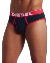 Diesel Men's Blade Brief, Navy/Red, Medium