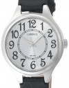 Carriage Women's C3C391 Silver-Tone Round Case Silver-Tone Dial Black Croco Leather Strap Watch