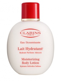 Eau Dynamisante Moisturizing Body Lotion. The revitalizing scent of Eau Dynamisante is an opalescent lotion for the body. Its light, silky texture immediately refreshes and moisturizes the skin. Aromatic essential oils delicately fragrance the body, while plant extracts promote vitality and well-being for more than eight hours after application. 8.8 oz. Eau Dynamisante Moisturizing Body Lotion. The revitalizing scent of Eau Dynamisante is an opalescent lotion for the body. Its light, silky texture immediately refreshes and moisturizes the skin. Aromatic essential oils delicately fragrance the body, while plant extracts promote vitality and well-being for more than eight hours after application. 8.8 oz.