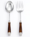 Handcrafted in stainless steel with earthy, amber-colored handles, these servers from the Simply Designz serveware collection scoop and plate every part of the meal with stylish perfection.