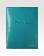 Essential for the world traveler, this soft cover is crafted of hand-stained Italian leather. About 4 X 6 Made in USAFOR PERSONALIZATIONSelect a color and quantity, then scroll down and click on PERSONALIZE & ADD TO BAG to choose and preview your personalization options. Please allow 1 week for delivery.