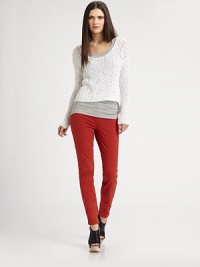Open-weave stitching adds a textured, semi-sheer touch to this soft cotton scoopneck. ScoopneckDropped shouldersLong dolman sleevesHi-low hemCottonHand washImportedModel shown is 5'10 (177cm) wearing US size Small. Open-weave stitching adds a textured, semi-sheer touch to this soft cotton scoopneck. ScoopneckDropped shouldersLong dolman sleevesHi-low hemCottonHand washImportedModel shown is 5'10 (177cm) wearing US size Small.