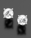 Look--and feel--like a million dollars. These classic stud earrings feature round-cut white sapphires (1 ct. t.w.) set in 14k white gold.