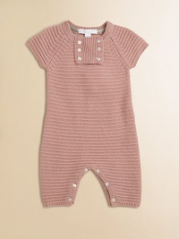 A classic one-piece crafted in luxe, knit cashmere with front and bottom button closure.CrewneckShort sleevesButton-frontBottom buttonsCashmereMachine washImported Please note: Number of buttons may vary depending on size ordered. A classic one-piece crafted in luxe, knit cashmere with front and bottom button closure.CrewneckShort sleevesButton-frontBottom buttonsCashmereMachine washImported Please note: Number of buttons may vary depending on size ordered.